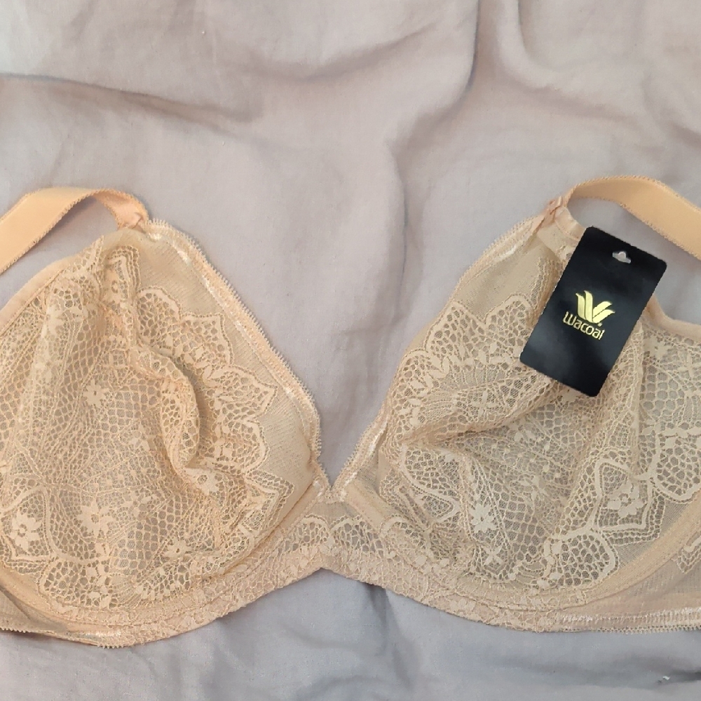 Wacoal Nude Lace Bra Size 38DDD NWT